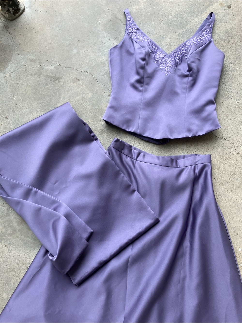 VTG Mori Lee Purple Two Piece Formal Gown, 7/8